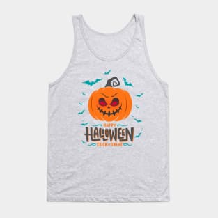 Halloween Scary Evil Pumpkin Funny Pumpkin Head Tank Top